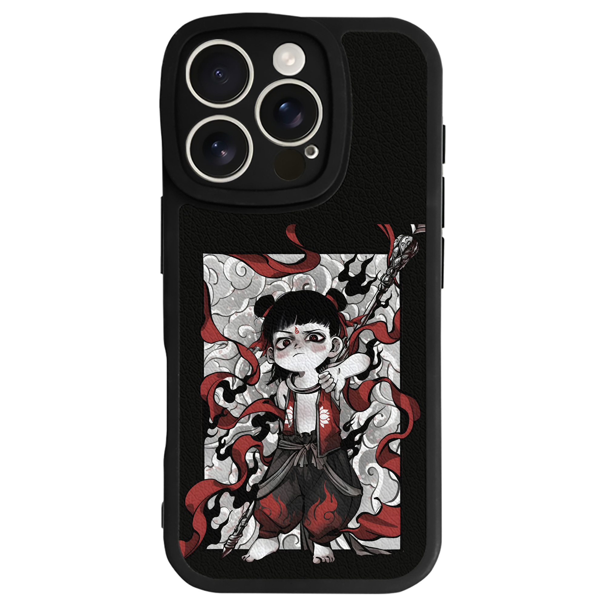 （画像用） Ne Zha 2 ナタ 魔童の大暴れ 【iPhone 16シリーズ対応】シリコンスマホケース（レザー調） 材質：シリコン